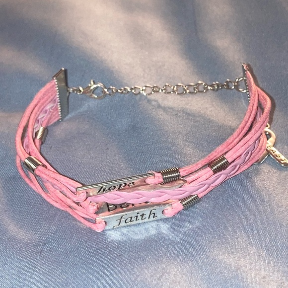 Pink 'Hope Believe' Multi-Strand Bracelet - Picture 3 of 5